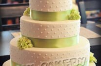 Ribbons and Dots Wedding Cake
