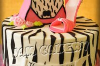 Zebra purse and shoe birthday cake